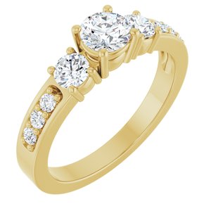 10K Yellow Gold 4.8 mm Round Ring Mounting