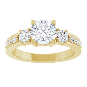 14K Yellow Gold 6.5 mm Round 1/2 CTW Lab-Grown Diamond Semi-Set Ring – image 5