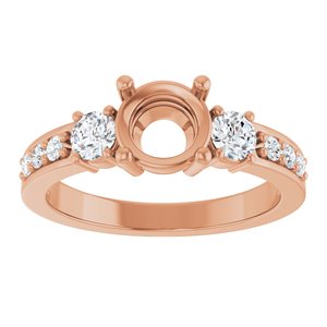 14K Rose Gold 6.5 mm Round 1/2 CTW Lab-Grown Diamond Semi-Set Ring – image 6