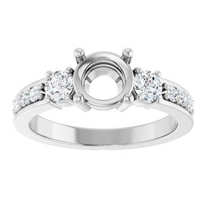 Sterling Silver 6.5 mm Round 1/2 CTW Lab-Grown Diamond Semi-Set Ring – image 6
