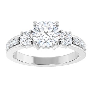 Sterling Silver 6.5 mm Round 1/2 CTW Lab-Grown Diamond Semi-Set Ring – image 5