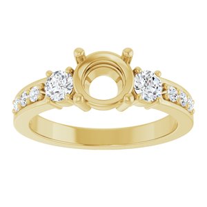 14K Yellow Gold 6.5 mm Round 1/2 CTW Lab-Grown Diamond Semi-Set Ring – image 6