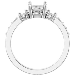 10K White Gold 6.5 mm Round Ring Mounting – image 4