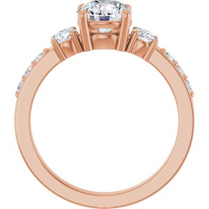 14K Rose Gold 6.5 mm Round 1/2 CTW Natural Diamond Semi-Set Ring – image 3