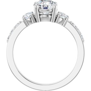 Platinum 6.5 mm Round 1/2 CTW Natural Diamond Semi-Set Ring – image 3
