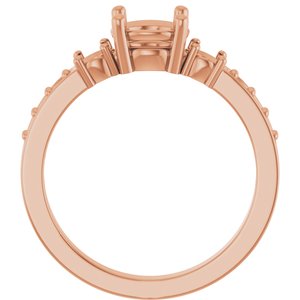 18K Rose Gold 6.5 mm Round Ring Mounting – image 4