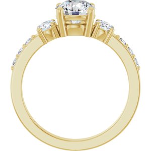 18K Yellow Gold 6.5 mm Round Ring Mounting – image 3