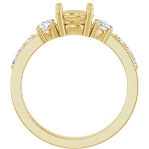 14K Yellow Gold 6.5 mm Round 1/2 CTW Lab-Grown Diamond Semi-Set Ring – image 4