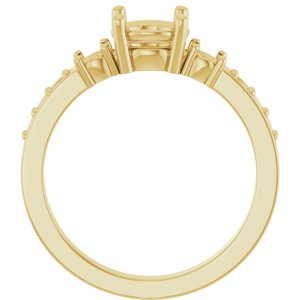 18K Yellow Gold 6.5 mm Round Ring Mounting – image 4