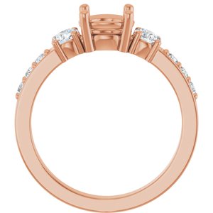 14K Rose Gold 6.5 mm Round 1/2 CTW Lab-Grown Diamond Semi-Set Ring – image 4