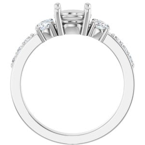 Platinum 6.5 mm Round 1/2 CTW Natural Diamond Semi-Set Ring – image 4