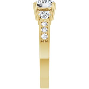 14K Yellow Gold 6.5 mm Round 1/2 CTW Lab-Grown Diamond Semi-Set Ring – image 7