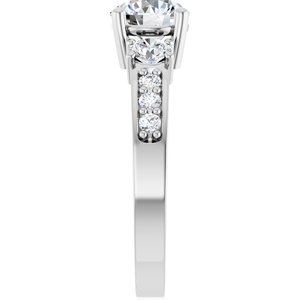 Sterling Silver 6.5 mm Round 1/2 CTW Lab-Grown Diamond Semi-Set Ring – image 7