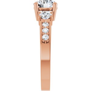 14K Rose Gold 6.5 mm Round Ring Mounting – image 7