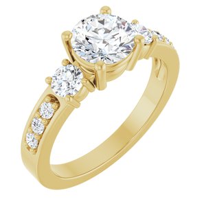 14K Yellow Gold 6.5 mm Round Ring Mounting