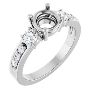 14K White Gold 6.5 mm Round 1/2 CTW Lab-Grown Diamond Semi-Set Ring – image 2