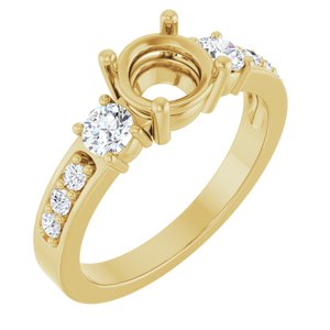14K Yellow Gold 6.5 mm Round 1/2 CTW Lab-Grown Diamond Semi-Set Ring – image 2
