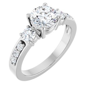 Sterling Silver 6.5 mm Round Ring Mounting