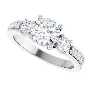 18K White Gold 6.5 mm Round Ring Mounting – image 8