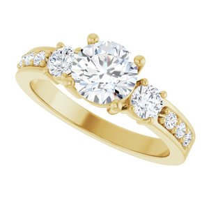 14K Yellow Gold 6.5 mm Round Ring Mounting – image 8