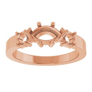 10K Rose Gold 8x4.5 mm Marquise Ring Mounting – image 6