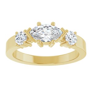 14K Yellow Gold 8x4.5 mm Marquise Ring Mounting – image 5