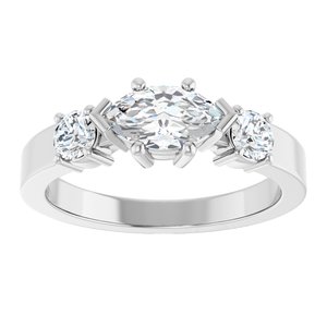 14K White Gold 8x4.5 mm Marquise Ring Mounting – image 5