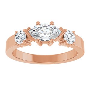 14K Rose Gold 8x4.5 mm Marquise Ring Mounting – image 5