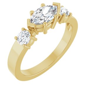 18K Yellow Gold 8x4.5 mm Marquise Ring Mounting