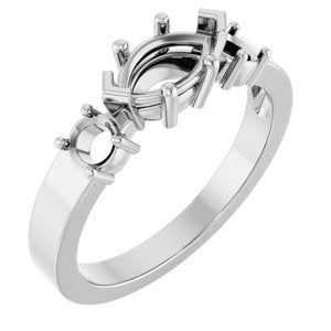 14K White Gold 8x4.5 mm Marquise Ring Mounting – image 2