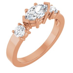 18K Rose Gold 8x4.5 mm Marquise Ring Mounting