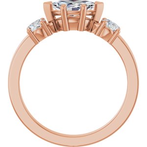 18K Rose Gold 8x4.5 mm Marquise Ring Mounting – image 3