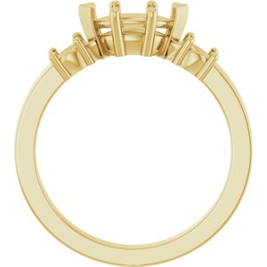 14K Yellow Gold 8x4.5 mm Marquise Ring Mounting – image 4