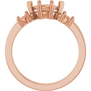14K Rose Gold 8x4.5 mm Marquise Ring Mounting – image 4