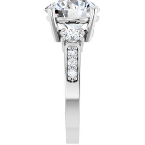 14K White Gold 10 mm Round Ring Mounting – image 7