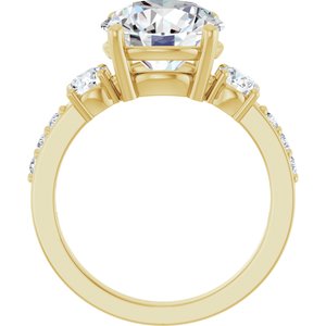 14K Yellow Gold 10 mm Round Ring Mounting – image 3