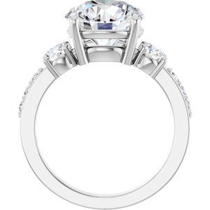 14K White Gold 10 mm Round Ring Mounting – image 3