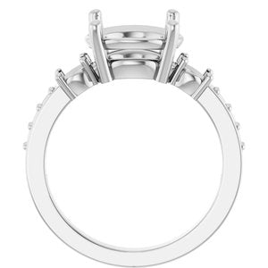14K White Gold 10 mm Round Ring Mounting – image 4