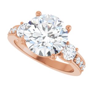 14K Rose Gold 10 mm Round Ring Mounting – image 8