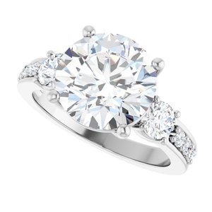 14K X1 White Gold 10 mm Round Ring Mounting – image 8