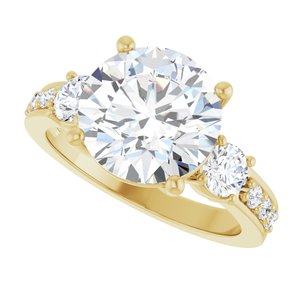 10K Yellow Gold 10 mm Round Ring Mounting – image 8