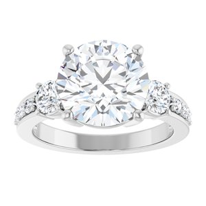 10K White Gold 10 mm Round Ring Mounting – image 5