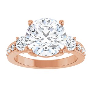 14K Rose Gold 10 mm Round Ring Mounting – image 5