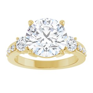 10K Yellow Gold 10 mm Round Ring Mounting – image 5