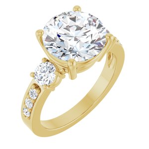 10K Yellow Gold 10 mm Round Ring Mounting