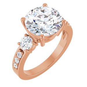 18K Rose Gold 10 mm Round Ring Mounting