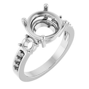 18K White Gold 10 mm Round Ring Mounting – image 2