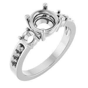 Continuum Sterling Silver 7.4 mm Round Ring Mounting – image 2