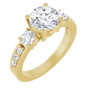 10K Yellow Gold 7.4 mm Round Ring Mounting