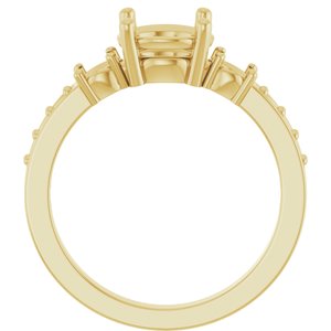 18K Yellow Gold 7.4 mm Round Ring Mounting – image 4